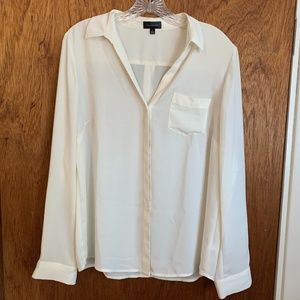 THE LIMITED Button Down Blouse in Cream